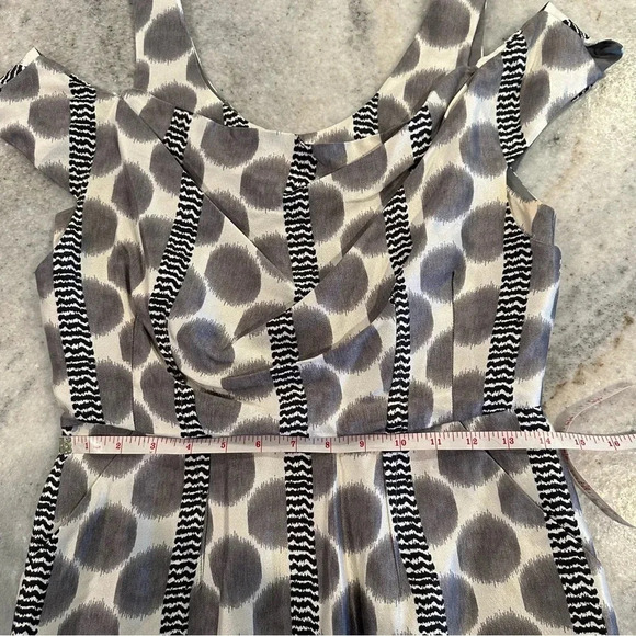 Leifsdottitr Anthropologie Paso Dot Black Gray Silk Blend Mini Dress Siz… - Picture 9 of 16